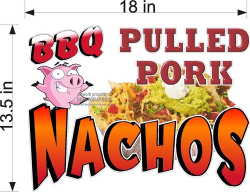 BBQ PULLED PORK NACHOS VINYL DECAL (CHOOSE SIZE) CONCESSION STAND BOARDWALK - Picture 4 of 6