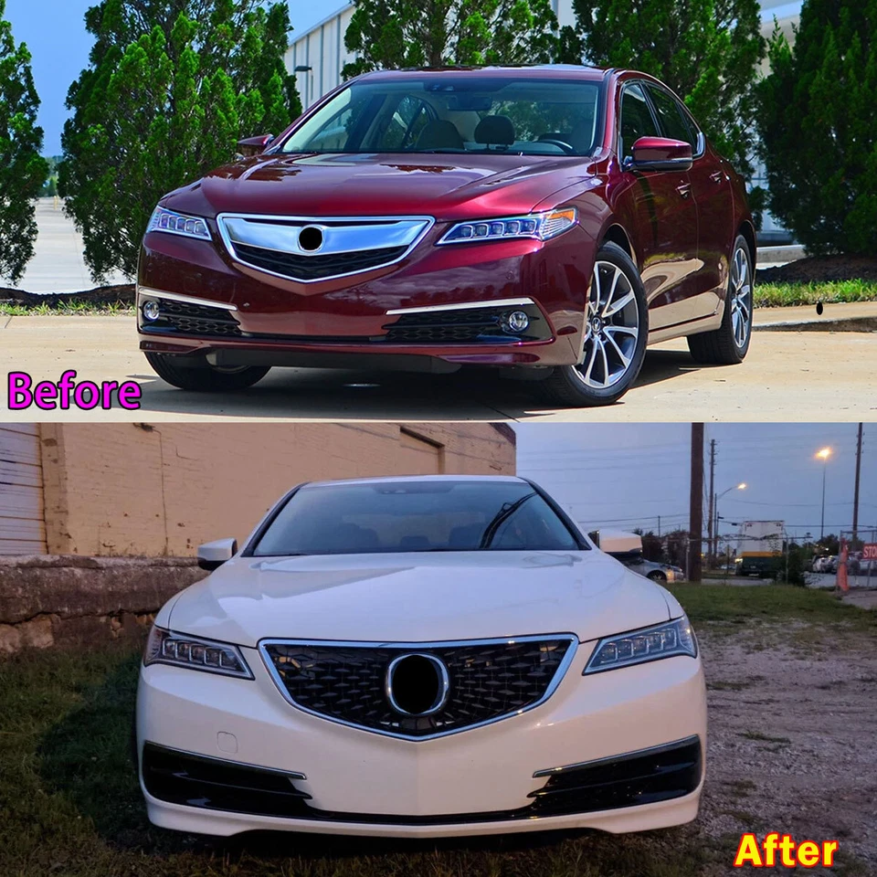 2018 Style Mesh Chrome & Black Front Bumper Grille Grill FOR Acura TLX 2015-2017 - Изображение 2 из 4