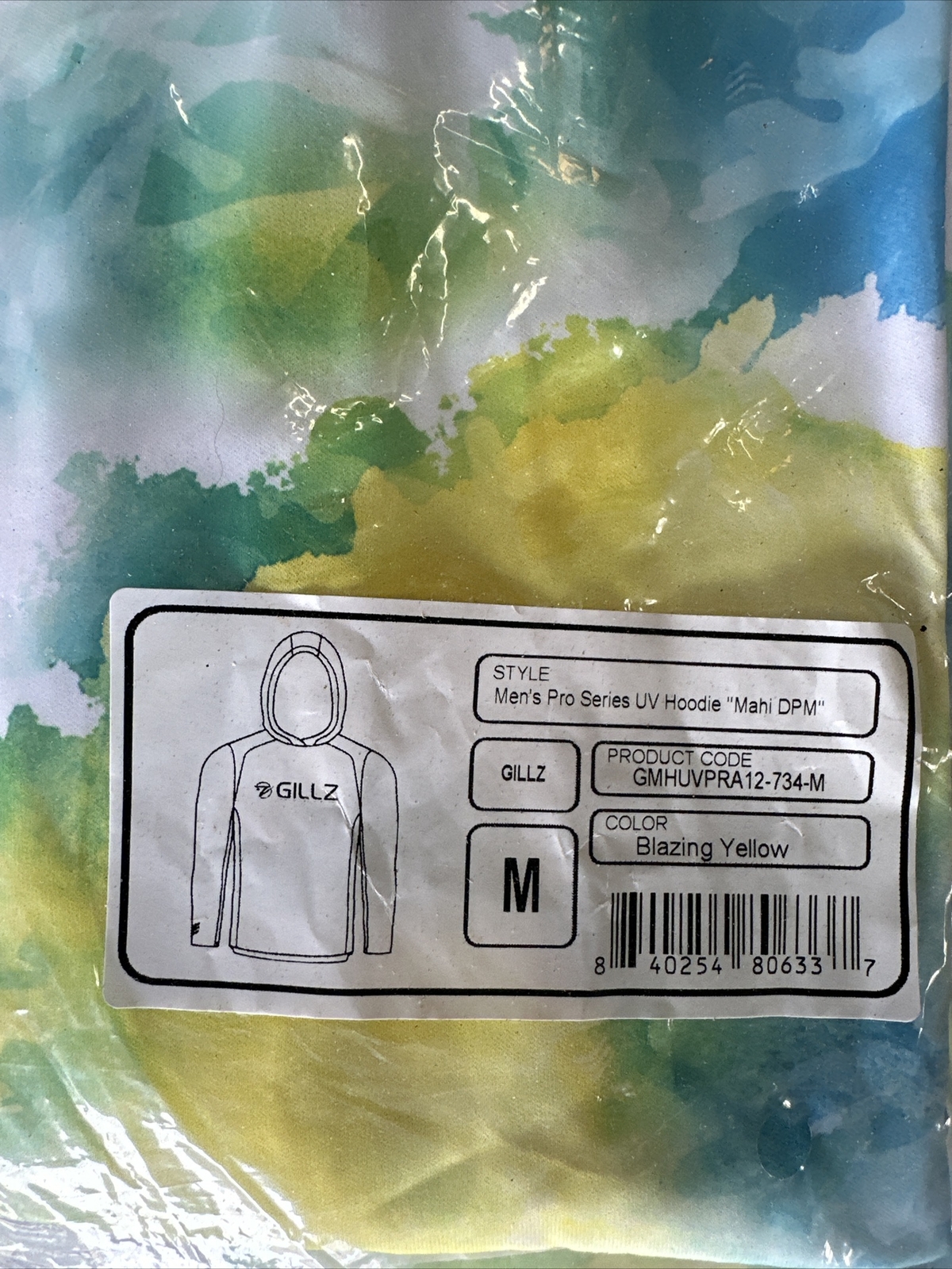 Gillz Technical Fishing Hoodie UV Pullover Sweatshirt Shirt Mahi Yellow