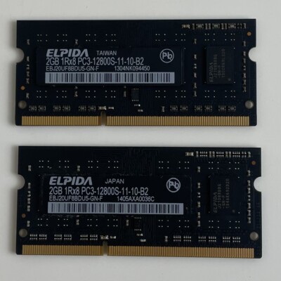 OEM Apple RAM 2x2GB (4GB) 1600 MHz PC3-12800s SO-DIMM MacBook Memory Elpida
