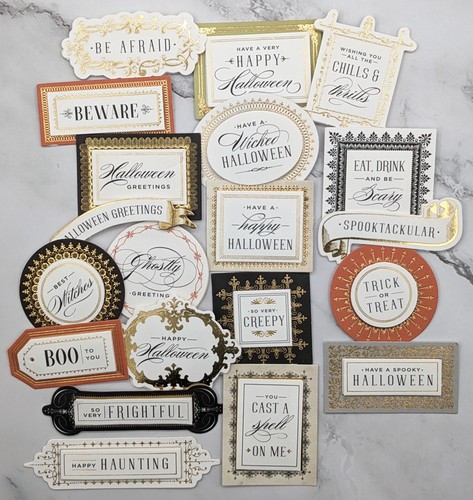 Anna Griffin 20 Pc - HALLOWEEN Sentiment Stickers (Read SHIPPING Discount) #750