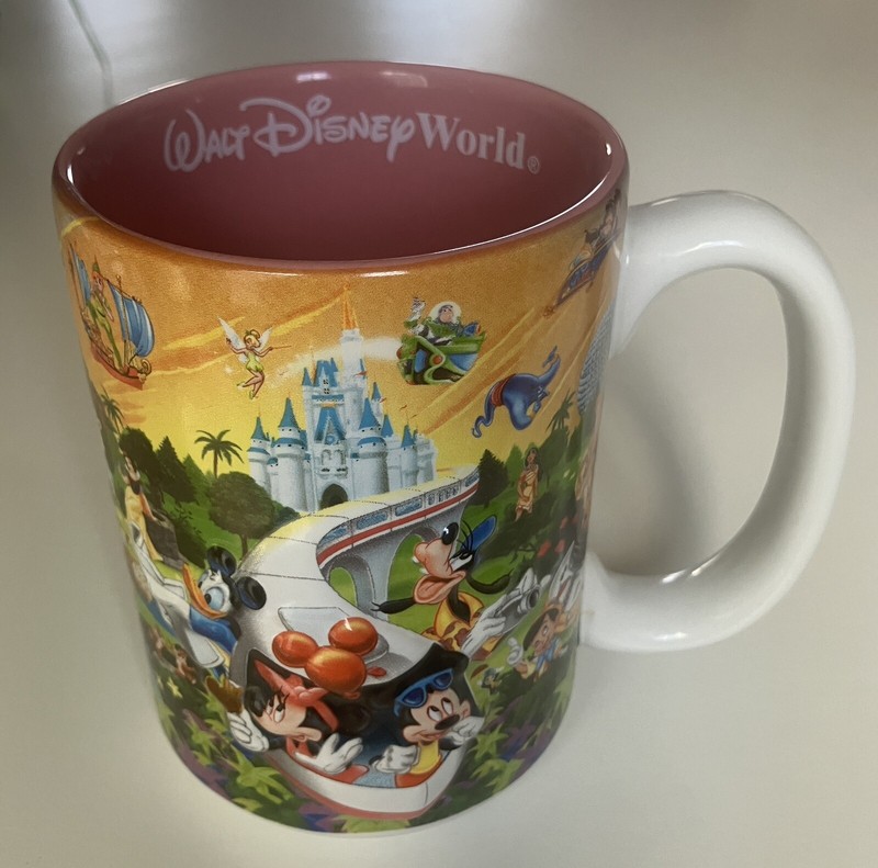 Vintage Walt Disney World Pixar Parks "MOM” Coffee Mug Mickey Minnie Purple 3D