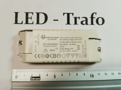 Unionpower LED Driver UP-LD12D35C 12 Watt 350mA Transformator Paulmann 92098 T21