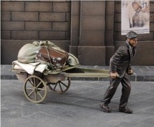 1/35 WWII Civilian with Handcart Resin Figure Set – Refugee Scene with Luggage