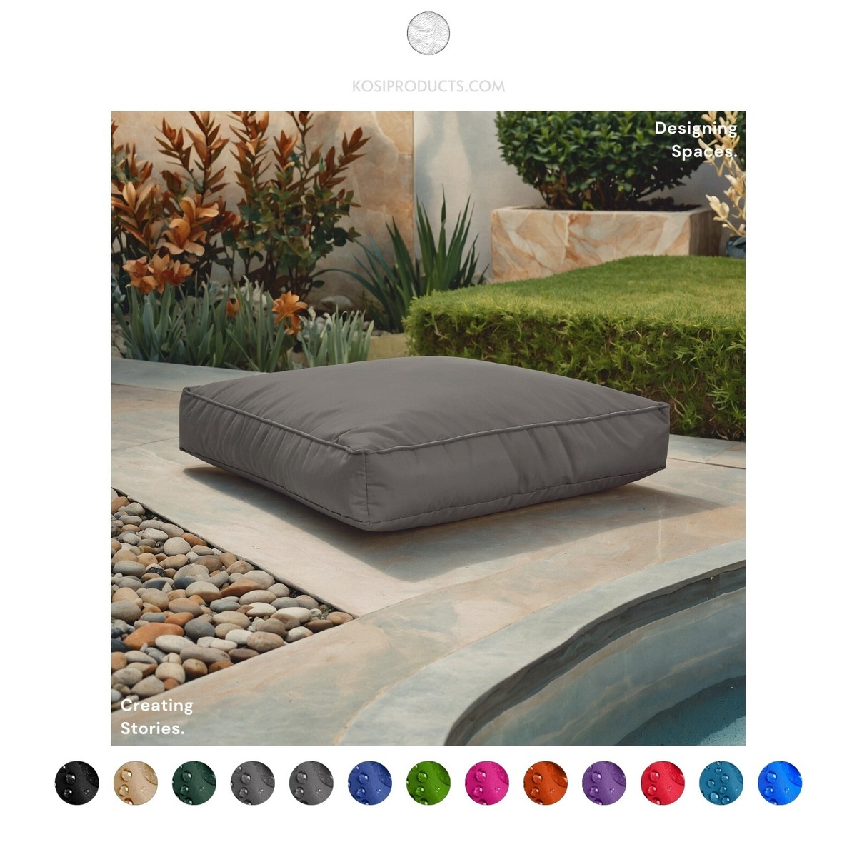 Bean Bag Square Floor Cushion Outdoor Or Indoor 60cm x 60cm 10cm