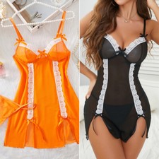Chemise Lingerie+Underwear Sexy Women's Nightwear Dress Lace Sleepwear G-string