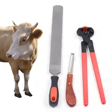 3 in 1 Horse Hoof Trimming Farrier Tool Kit Horseshoe File Rasp Cutter Knife