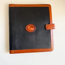 Vintage Dooney and Bourke Black Brown Notepad Cover