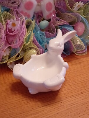 Schöne Ostern Frühling weiß Keramik weiß Hase Kaninchen Schale Schale Ornament 