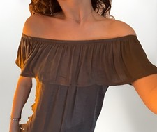 Maurice's Grey Off The Shoulder Flowy Top Size M