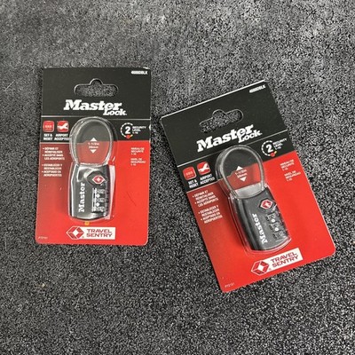 LOT OF 2  Master Lock 4688D Combination Luggage Lock, TSA-Approved Resets 1-1/2