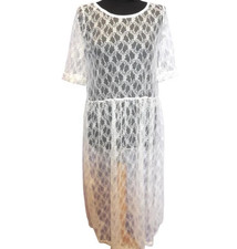 Dress Lace SMALL NWOT Sheer cream see-through romantic feminine bohemian