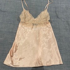 Gilligan  OMalley Pink Lace Satin Fairy Babydoll Romantic Coquette gown S P