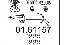 MTS Endschalldämpfer Nachschalldämpfer 01.61157 für FORD FIESTA 6 CB1 CCN Van