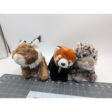 Lote de Peluche Wild Republic Panda Rojo Leopardo de las Nieves Lince Gato Juguete de Peluche