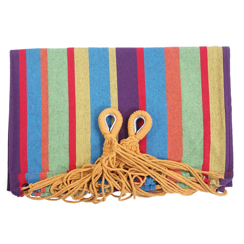 Portable Outdoor Polyester Hammock Set Black Background & Silver Flower