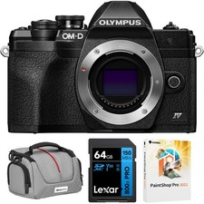 OM SYSTEM Olympus Mark IV 20MP Digital Camera Body Black with 64GB Bundle