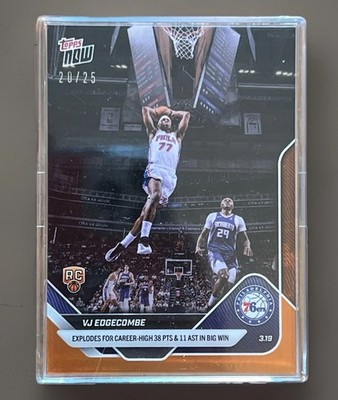 2025 Topps Now VJ Edgecombe #218 Orange Foil / 25 Limited