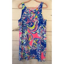 Lilly Pulitzer Jackie Shift Dress Multi Coastal Retreat Print Silk L