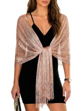 Shawls Wraps for Evening Dresses Metallic Glitter Shawls Scarf for Women Spar...