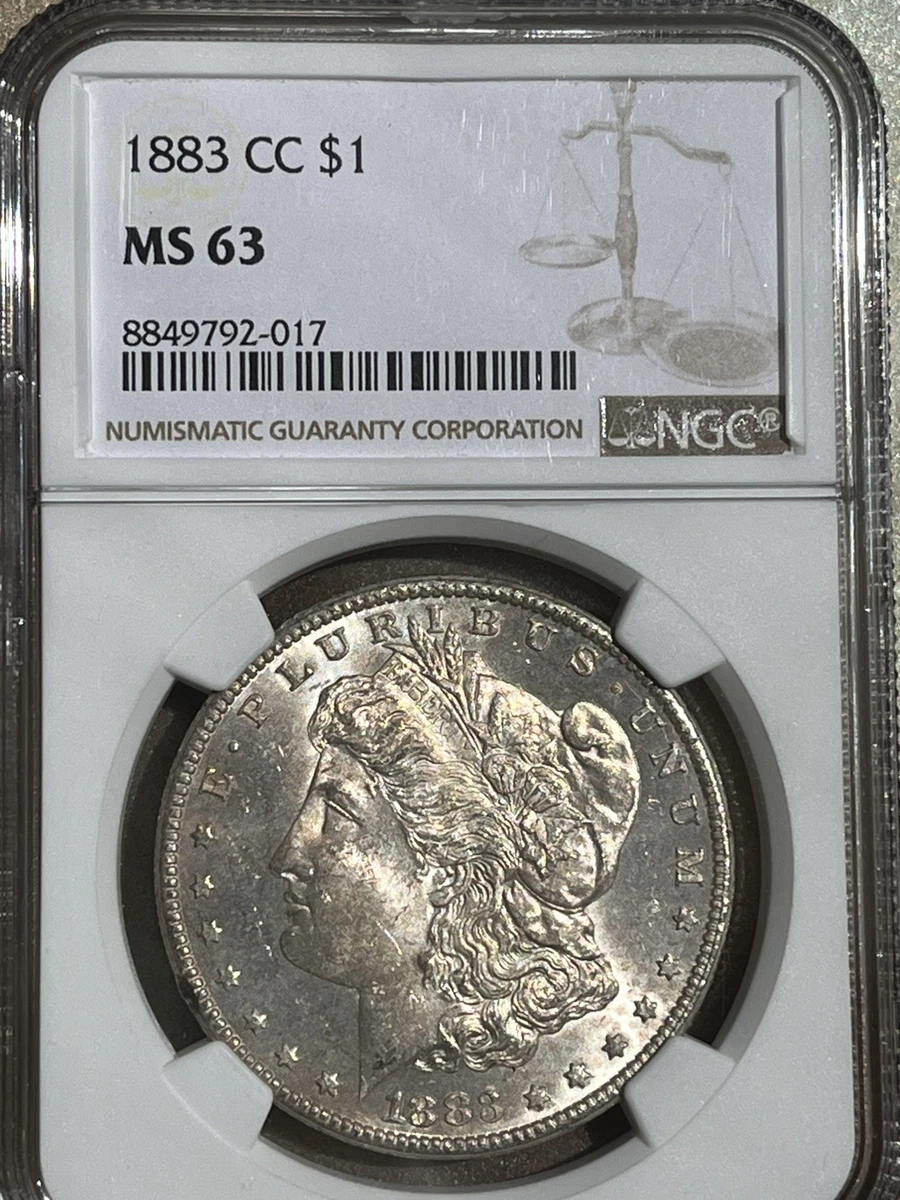 Circulated MS 63 Graded 1883 Year Morgan US Dollars (1878-1921