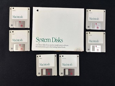 VTG 1991 Apple Macintosh System Disks Full Mac OS 7.0.1 Tidbits Fonts Disk Tools