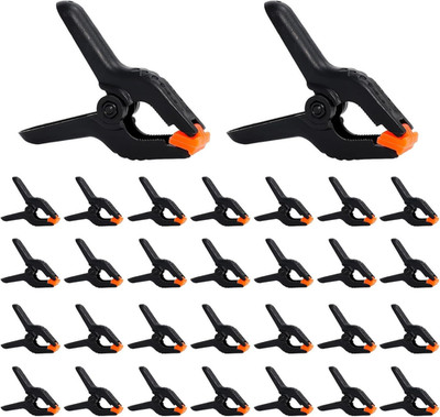 30 Stück Klein Nylon Federzwinge, 2 Zoll Schwarze Nylon Federklemmen Robuste Kle