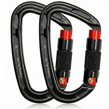 Auto Locking Carabiner Clips - 28KN 6172lbs Heavy Duty Caribeaners  2PCS La...