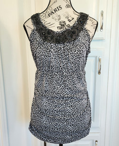STUDIO Y animal print blouse- size L