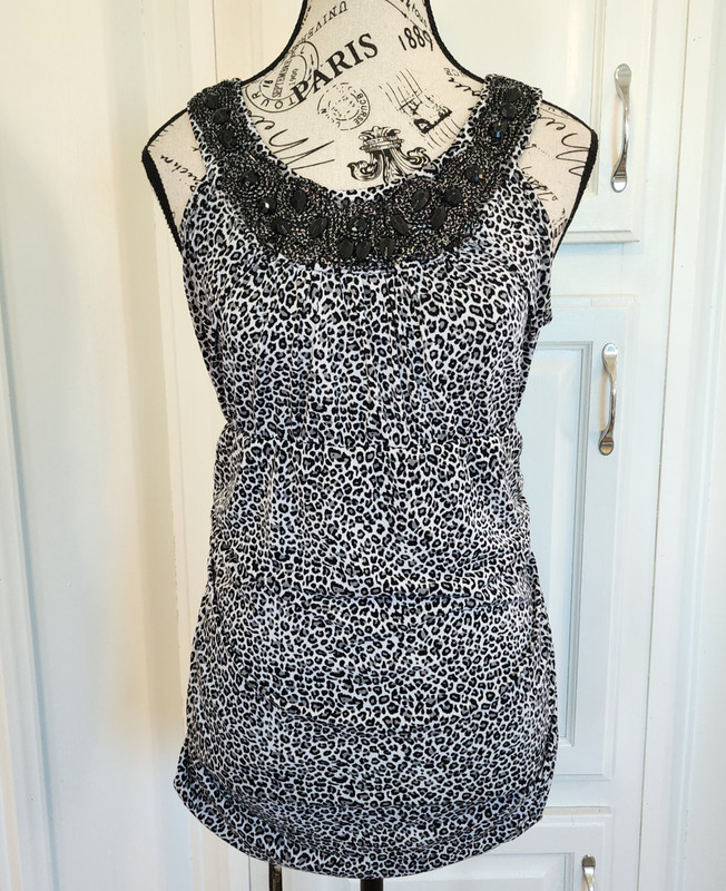 STUDIO Y animal print blouse- size L
