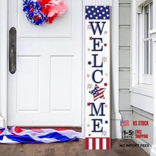 Patriotic 4th of July Welcome Sign for Front Porch, 250th one size America Flag