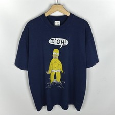 Vintage Simpsons Cartoon “DO’H!” Funny Short Sleeve T Shirt 1997 Blue Size...