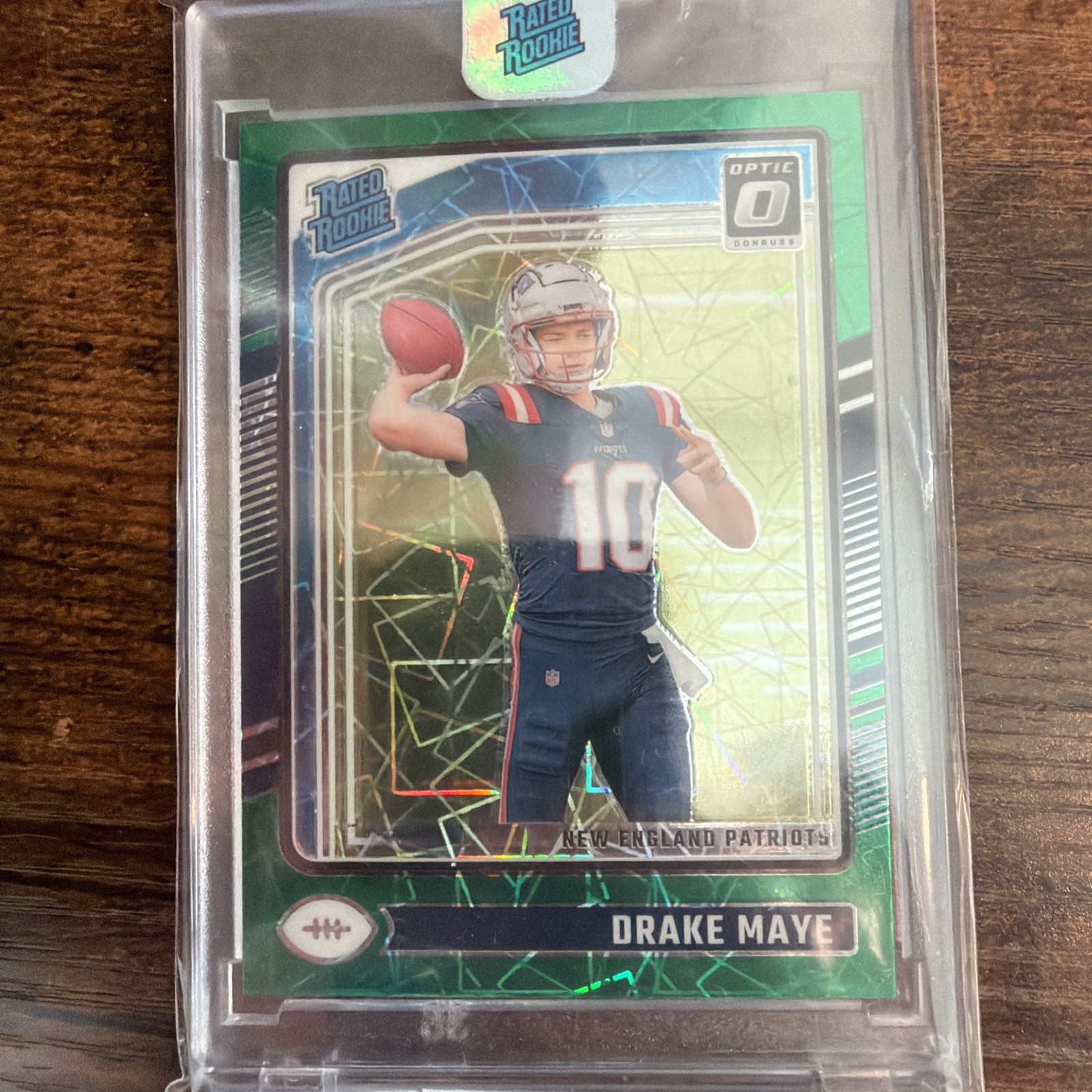 Drake Maye 2024 PANINI DONRUSS OPTIC RATED ROOKIE GREEN VELOCITY #229 Patriots