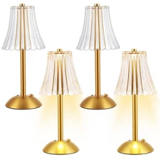 4 Pcs LED Portable Cordless Table Lamp Touch Battery Operated Rechargeable De...