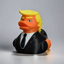 Trump Duck Funny Presidential Rubber Duck - Iconic Hair Desk Car Decor Hero Toy