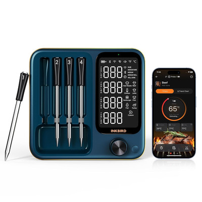 Inkbird INT-14S-BW Fleischthermometer Kabellos, Grillthermometer WIFI 5G Und Blu