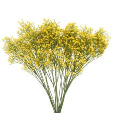 25Pcs Fake Artificial Flowers Bulk PU with Stems Yellow