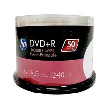 HP DVD R DL 8.5GB 8X White Inkjet Printable Dual Layer 50 Pack Blank Discs Cake