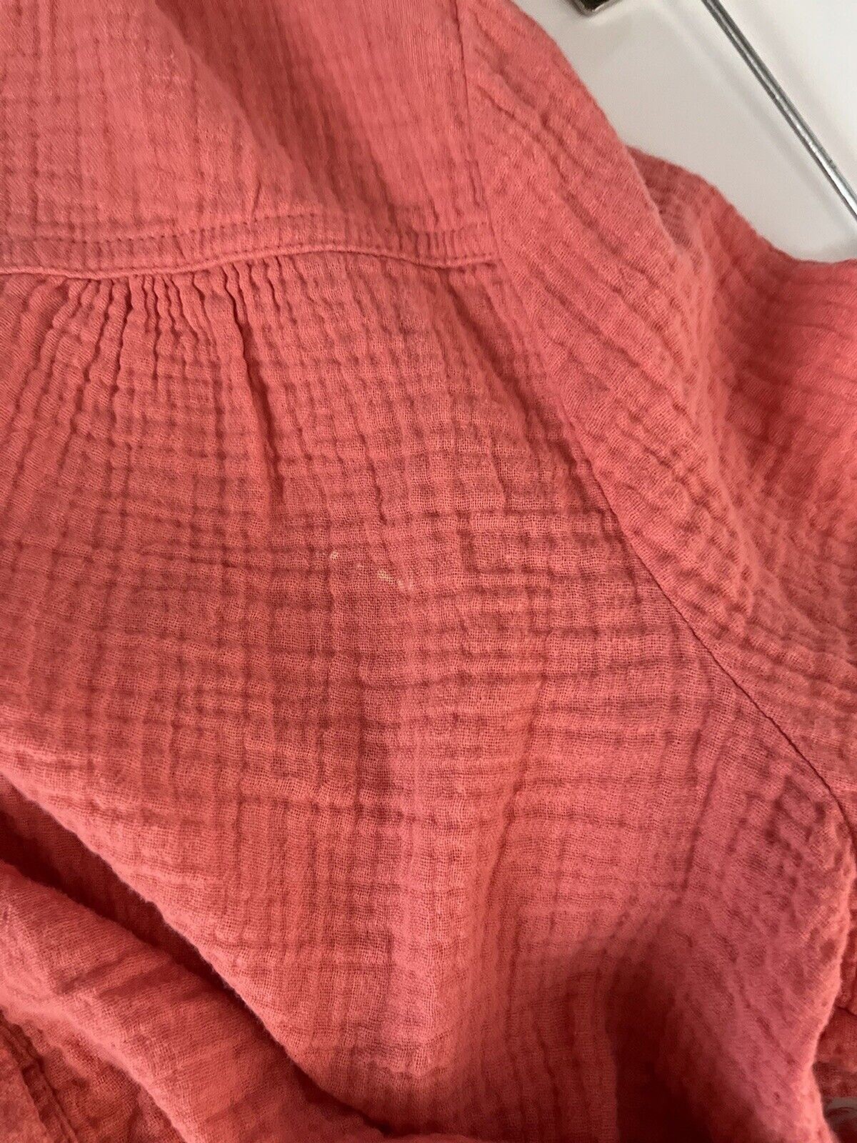 Marled Essentials XLARGE Coral Button henley over… - image 5