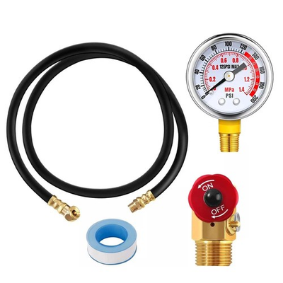 #ad #ad Air Tank Repair Kit Air Tank Valve Kit with Hose 1.6quot; Pressure Gauge FAST SHIP $14.48