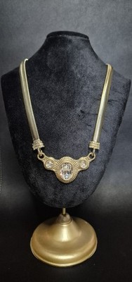 Dyrberg/Kern~Mehrreihige Schlangenkette mit Strass-Collier / Statement-Collier#M