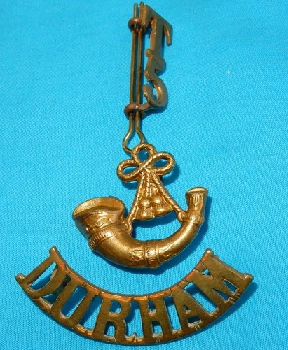 c 1908 - WW1 5th TERRITORIAL DLI DURHAM LIGHT INFANTRY MILITARY SHOULDER BADGE