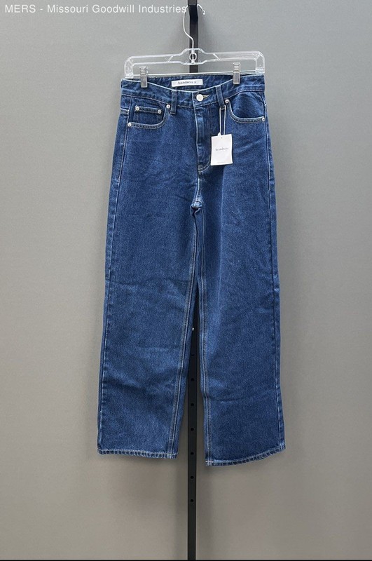 Avandress Women's Blue Wide Leg Jeans Dark Wash 100% Cotton NWT Sz M