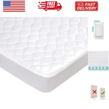 Waterproof Fitted Mini Crib Mattress Protector 38" x 24" - Quilted, Noiseless...