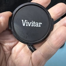 Pinch Front Camera Lens Cap Snap On VIVITAR 52mm Black Plastic