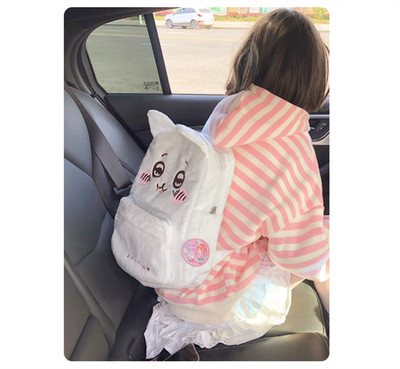 Chiikawa Usagi Hachiware Student Backpack Schoolbag Cute Plush Embroidery Bag