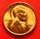 1955-S Lincoln Wheat Cent Penny GEM RD BU From an Original Bank Roll