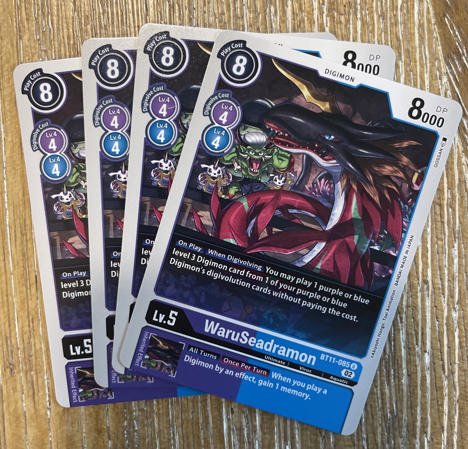 WaruSeadramon BT11-085 U Dimensional Phase Digimon TCG NM Playset Of 4