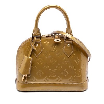 Louis Vuitton Monogram Vernis Alma BB Pre-Loved Satchel Gold