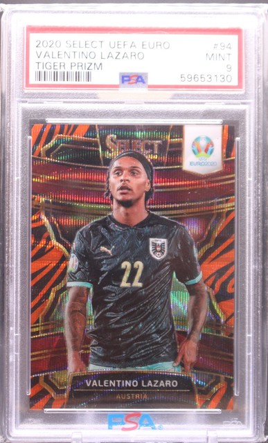 Valentino Lazaro #94 2020 Select UEFA Euro Tiger Prizm PSA 9 MINT